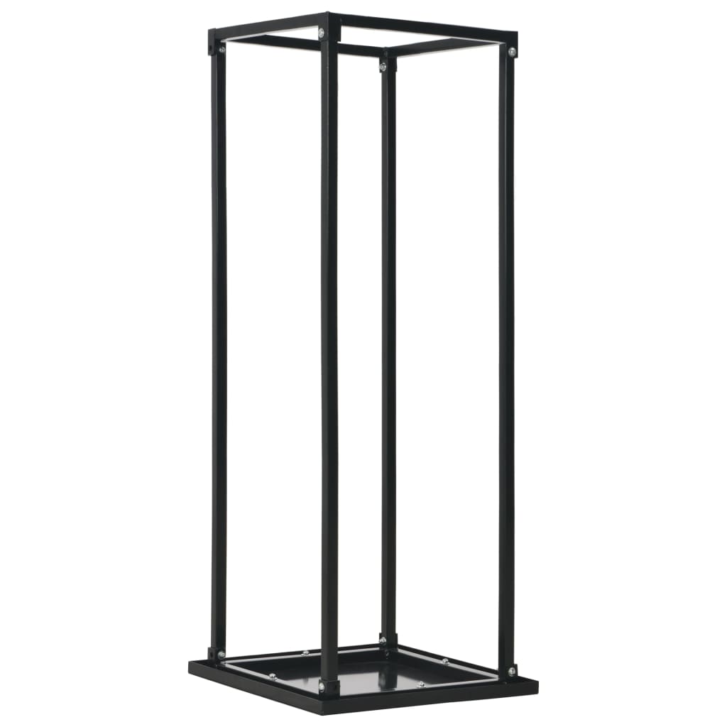 Brennholzregal Schwarz 100×25×100 Cm Stahl