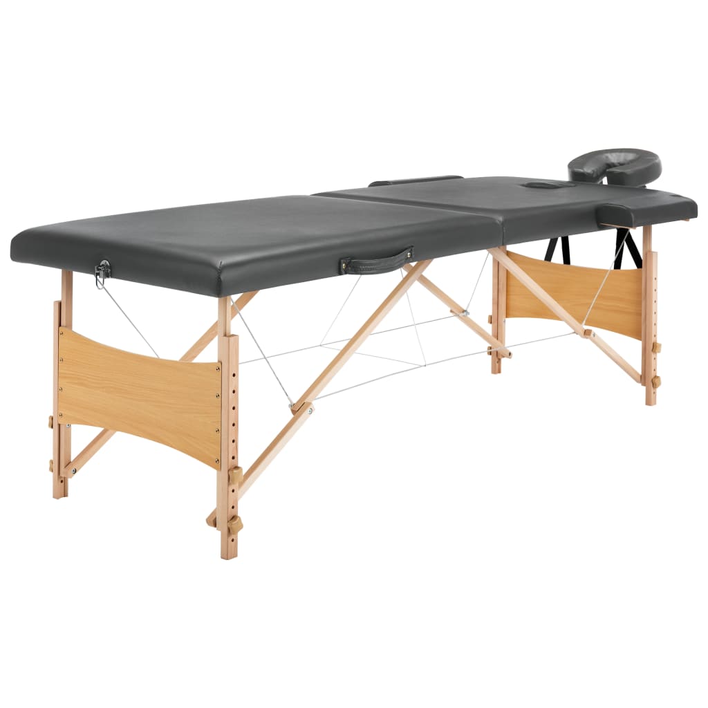 Massageliege Klappbar 2-Zonen Mit Holzgestell