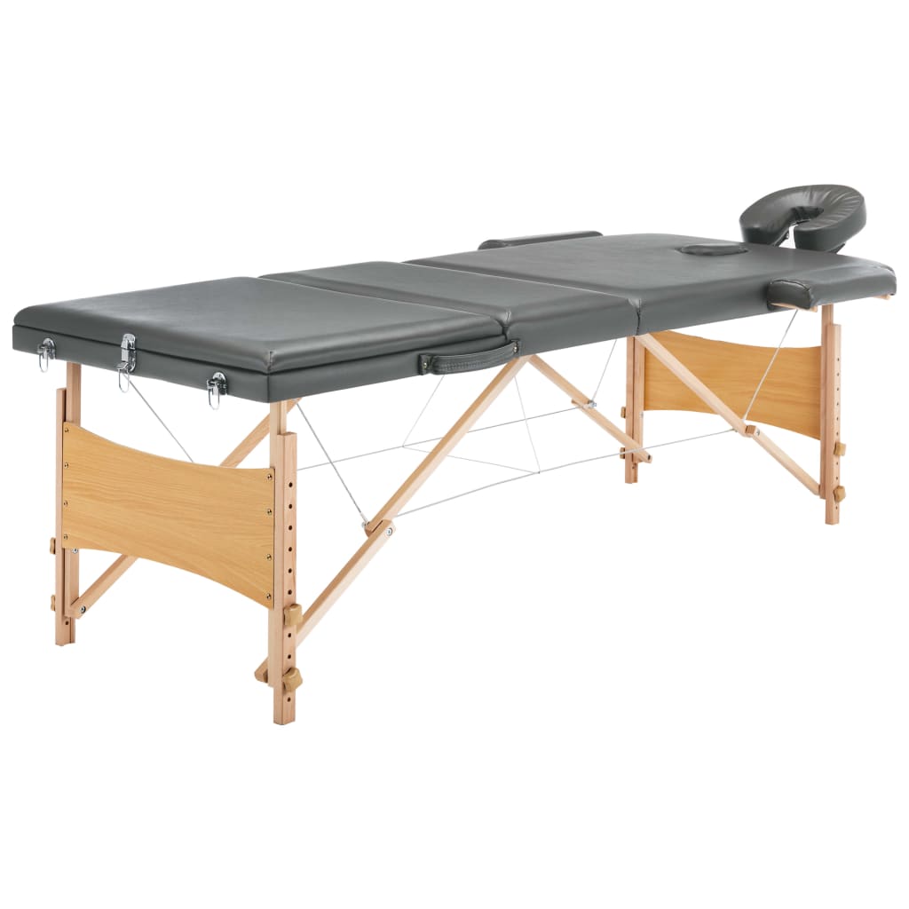 Massageliege 3-Zonen Holzgestell 186X68 Cm