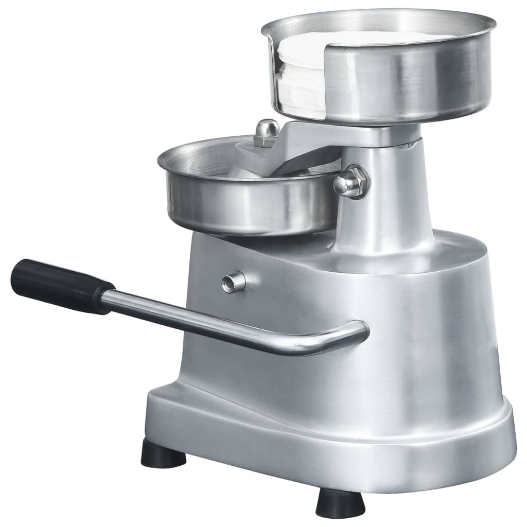 Hamburgerpresse Mit 500 Trennpapieren Aluminium 10 Cm