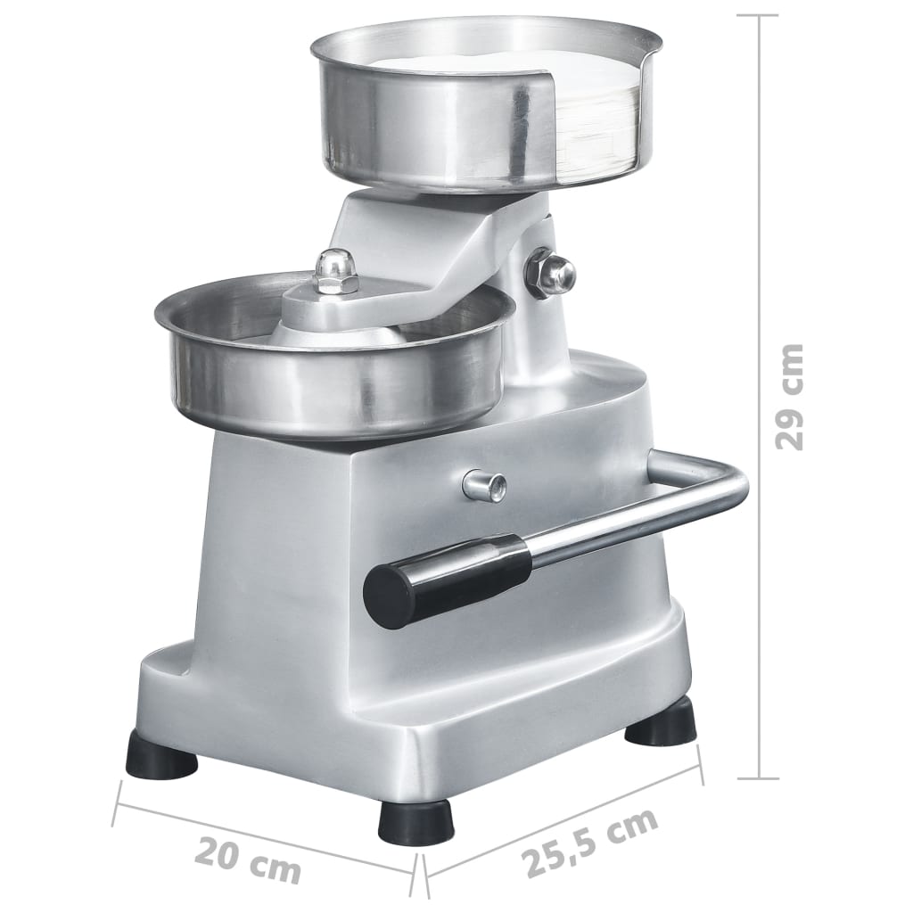 Hamburgerpresse Mit 500 Trennpapieren Aluminium 10 Cm