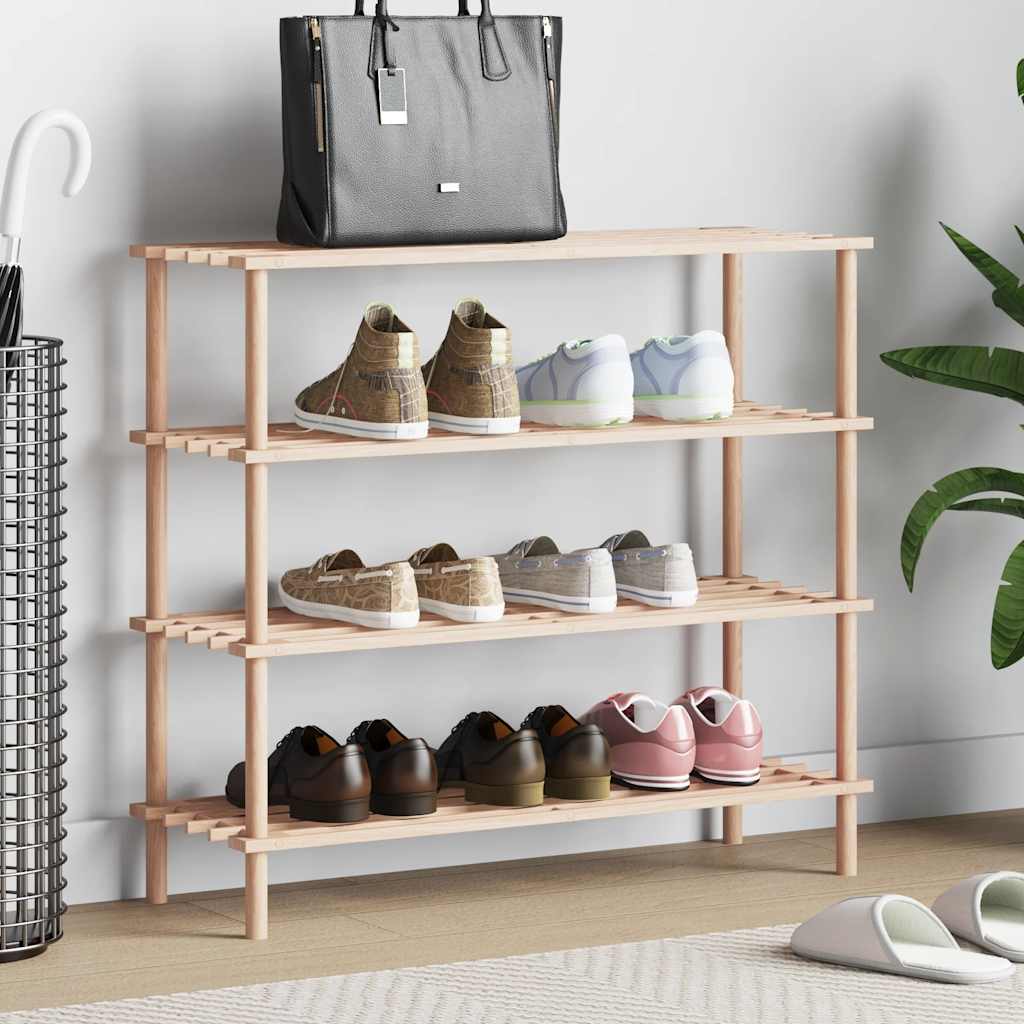 Schuhregale Mit 3 Böden 2 Stk. Massivholz Tanne