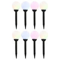 Außen-Solarlampen 8 Stk. Led Kugel 15 Cm Rgb