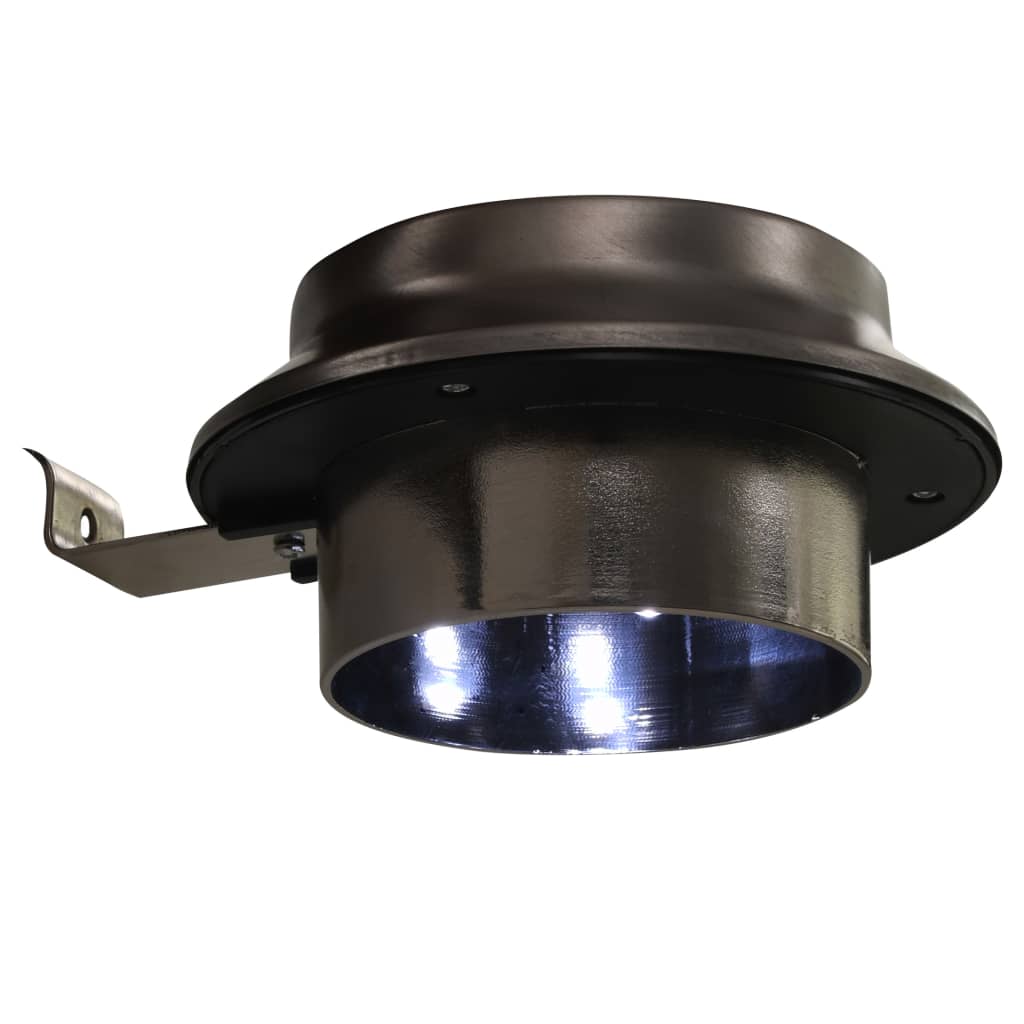 Solar-Außenleuchten 12 Stk. Led Rund 12 Cm Weiß