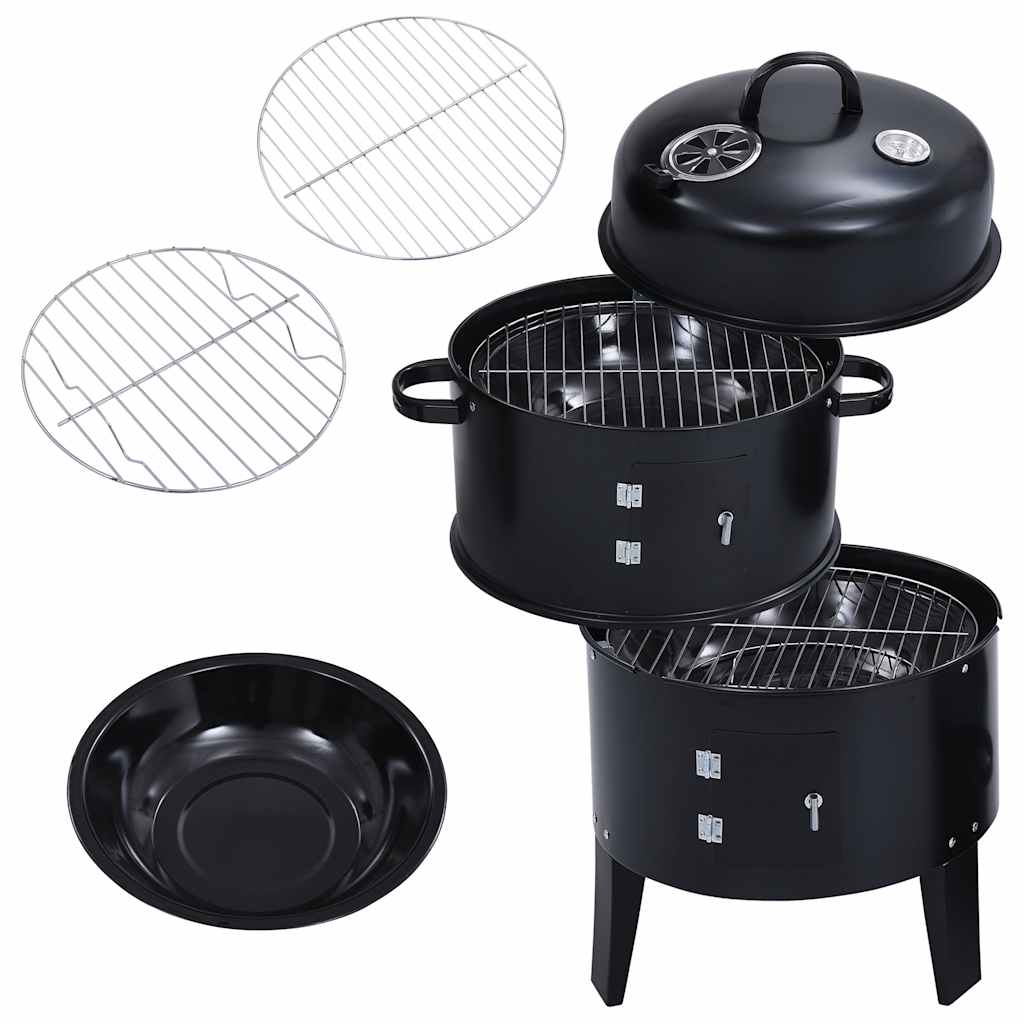 3-In-1 Holzkohlegrill Räucherofen 40×80 Cm