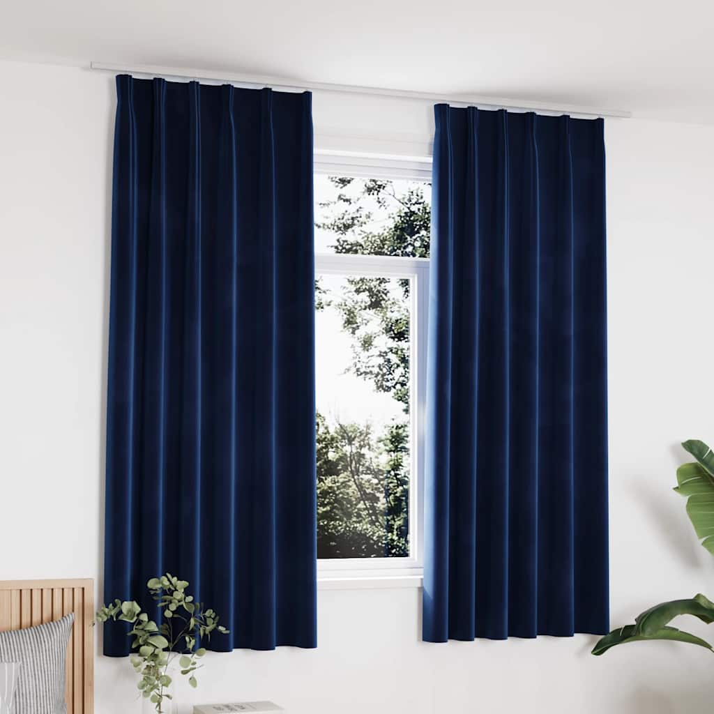 Verdunkelungsvorhänge Mit Haken 2 Stk. Samt 140X175Cm