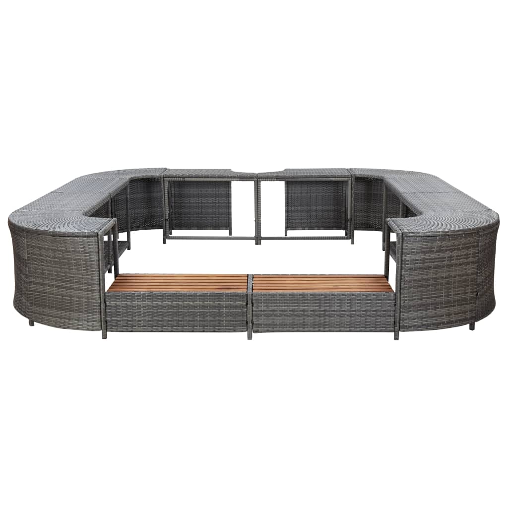 Whirlpool-Umrandung Quadratisch 268X268X55 Cm Poly Rattan