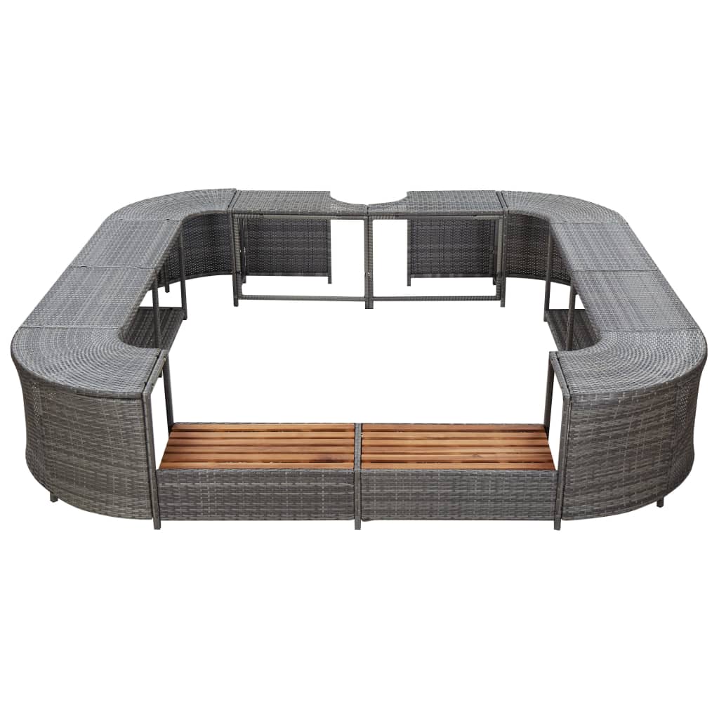Whirlpool-Umrandung Quadratisch 268X268X55 Cm Poly Rattan