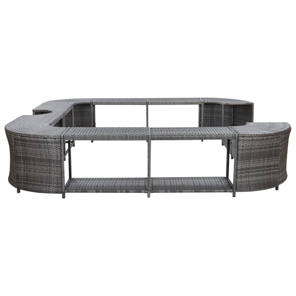 Whirlpool-Umrandung Quadratisch 268X268X55 Cm Poly Rattan