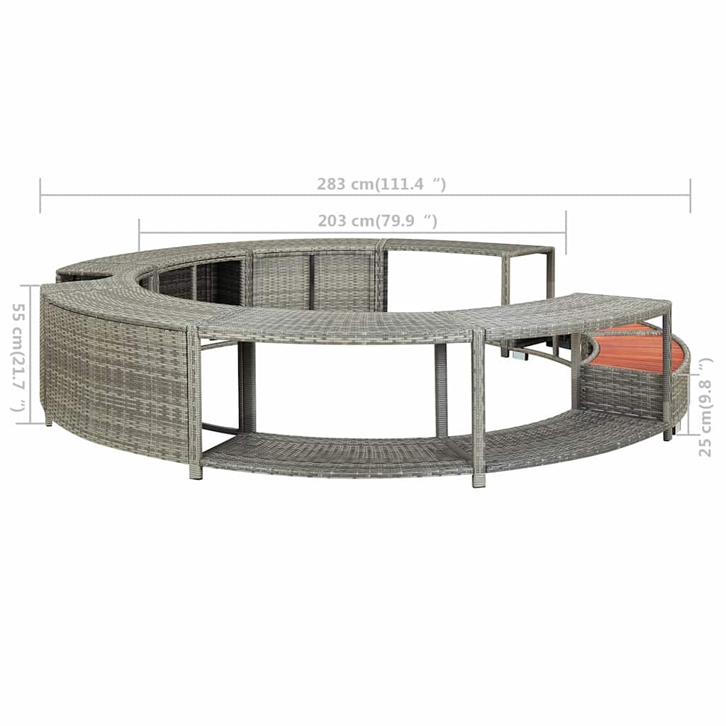Whirlpool-Umrandung Poly Rattan