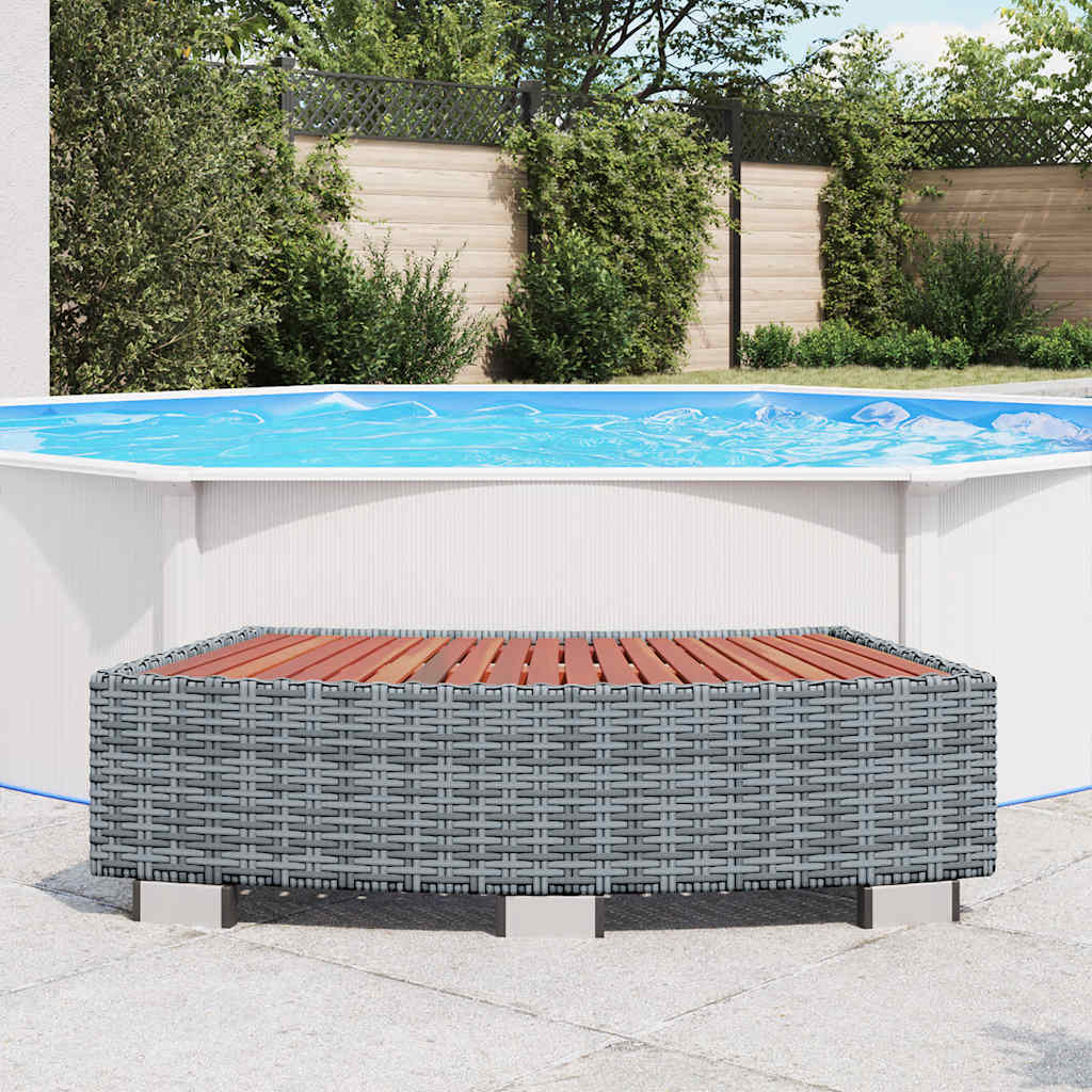 Spa-Einstiegsstufe Poly Rattan 92×45×25 Cm