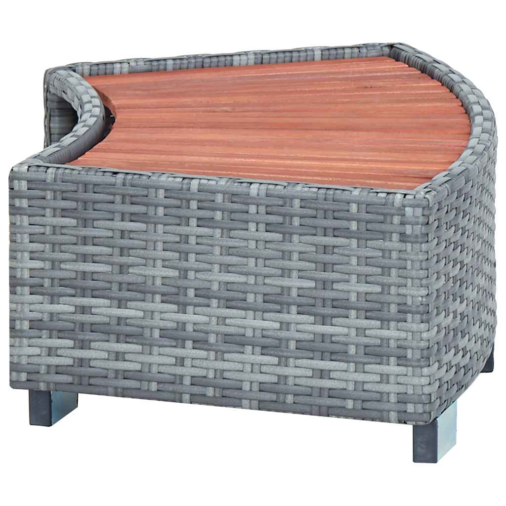 Spa-Einstiegsstufe Poly Rattan 92×45×25 Cm