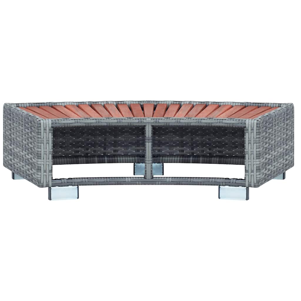 Spa-Einstiegsstufe Poly Rattan 92×45×25 Cm