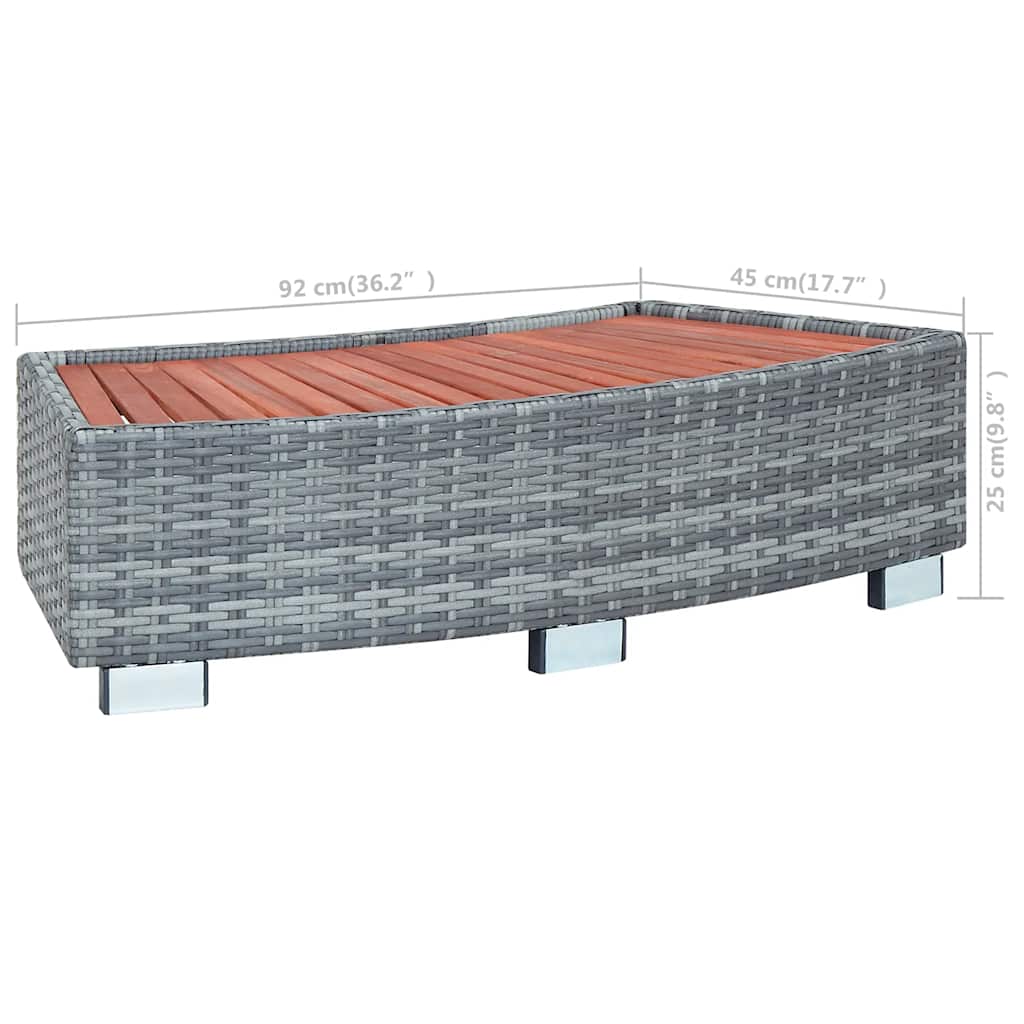 Spa-Einstiegsstufe Poly Rattan 92×45×25 Cm