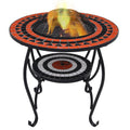 Feuertisch Mosaik Keramik Terracotta Und Weiß 68 Cm