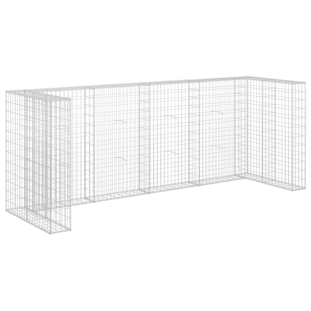 Gabionenwand Für Mülltonnen Verzinkter Stahl 320×100×120 Cm