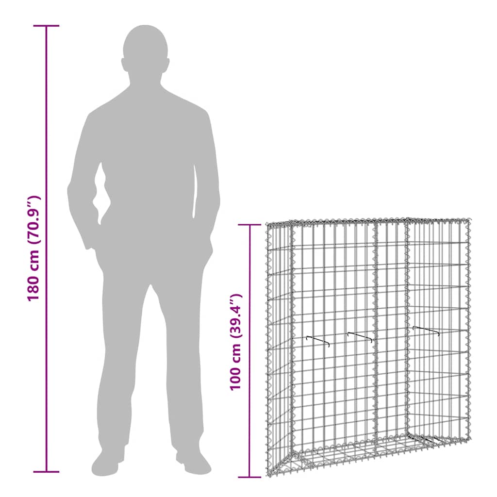 Gabionen-Hochbeet Trapezform Verzinkter Stahl