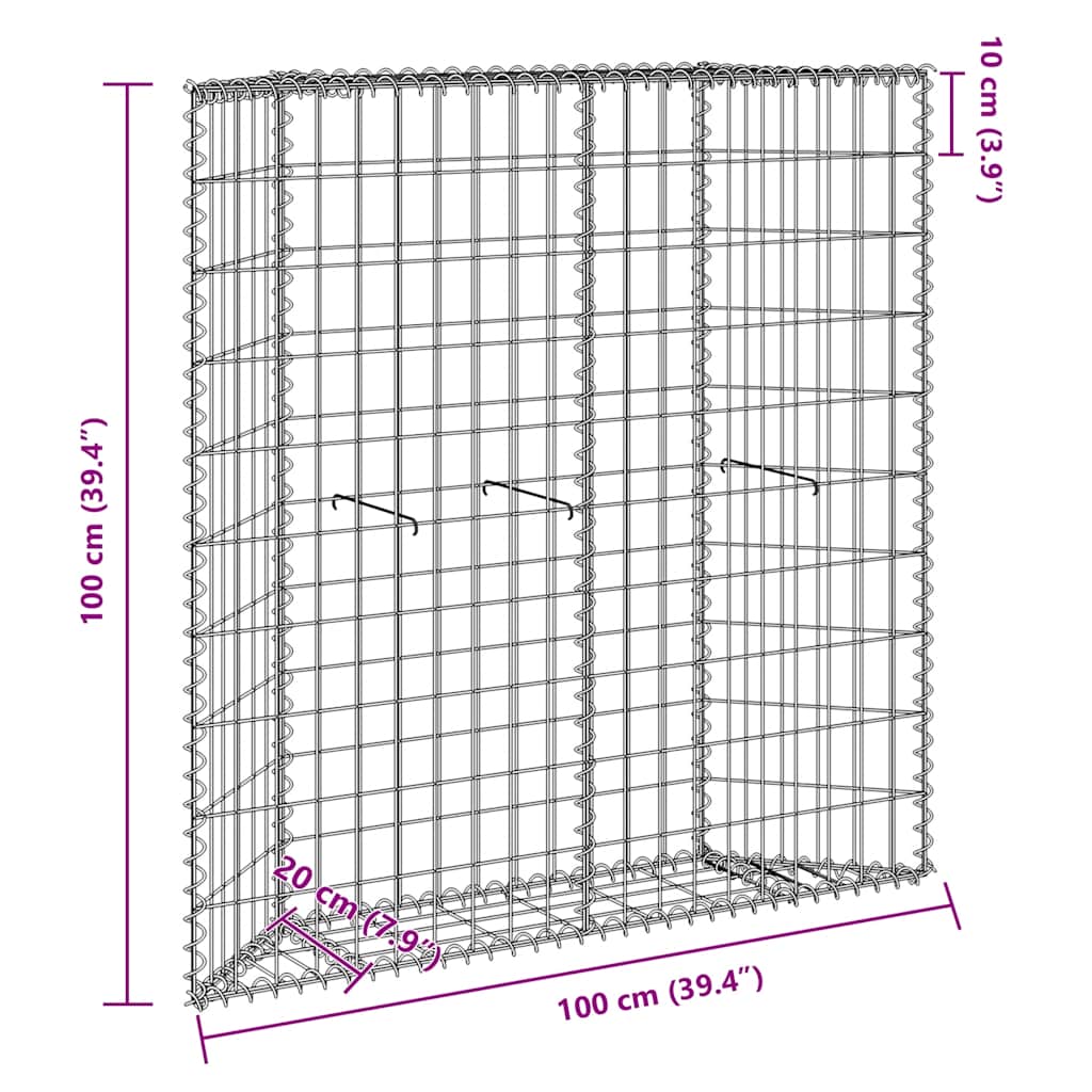 Gabionen-Hochbeet Trapezform Verzinkter Stahl