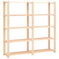 Lagerregale 5 Böden 2 Stk. 170X38X170Cm Massivholz Kiefer 500Kg