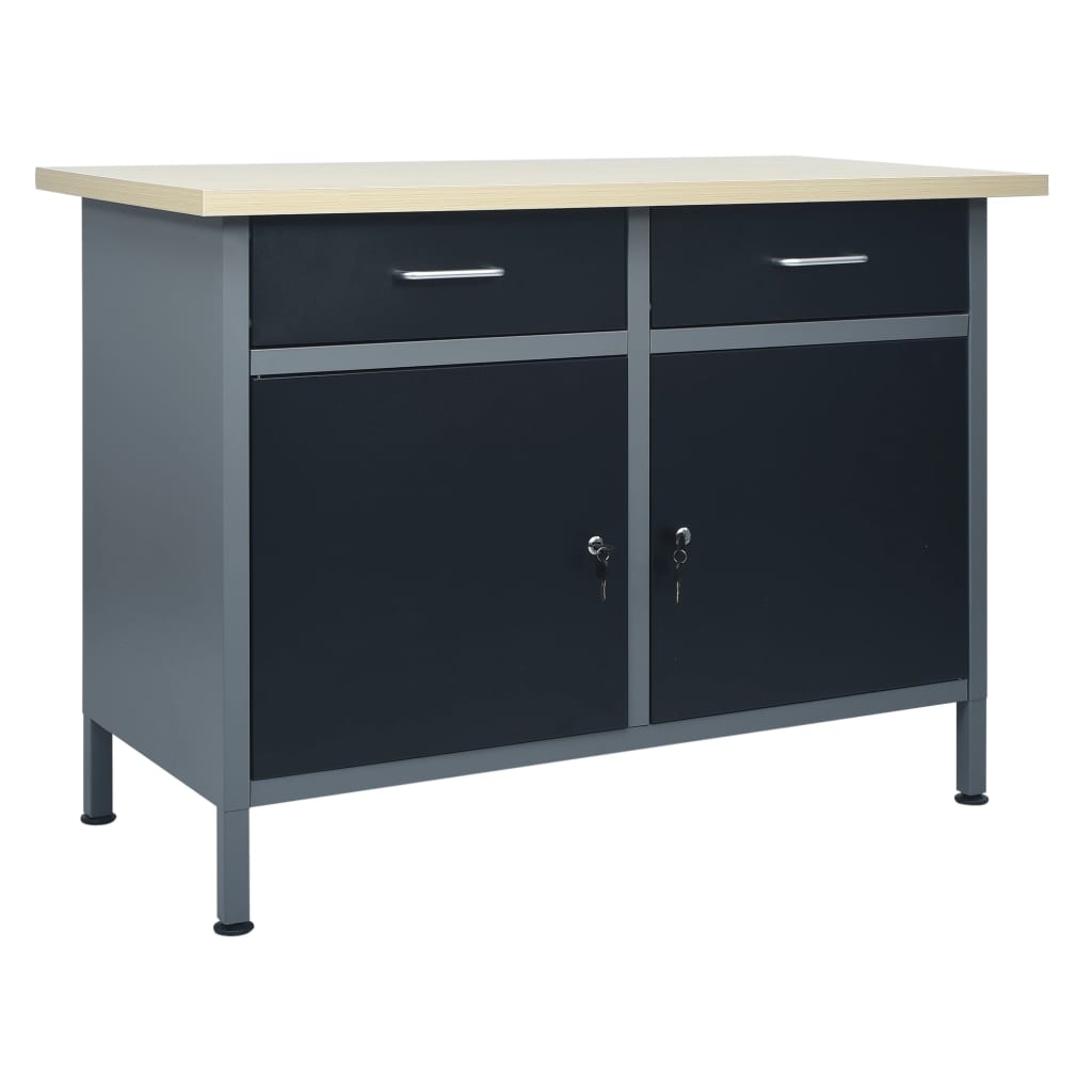 Werkbank Schwarz 120X60X85 Cm Stahl