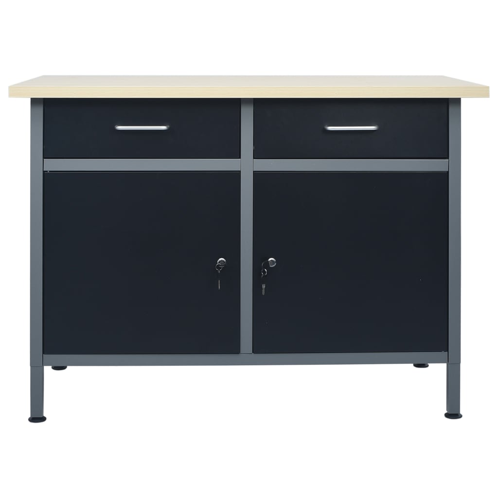 Werkbank Schwarz 120X60X85 Cm Stahl