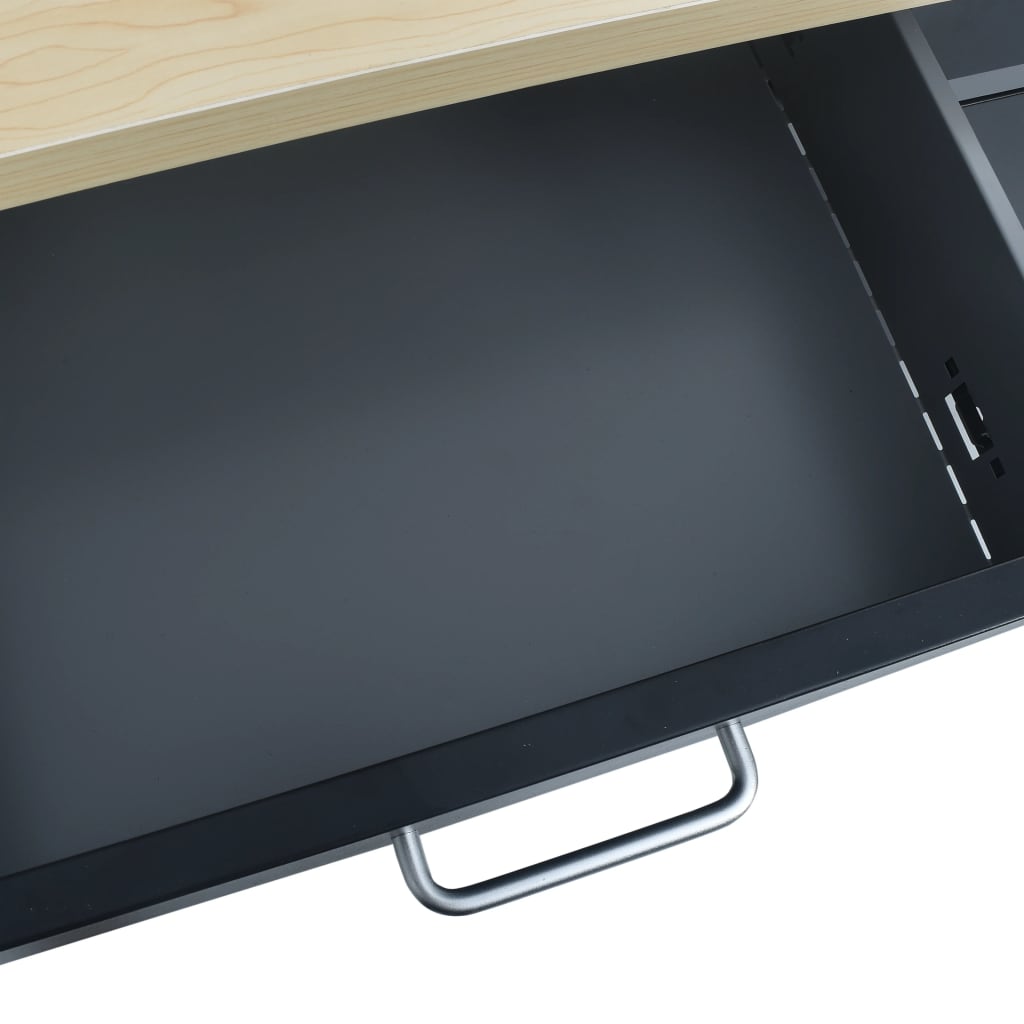 Werkbank Schwarz 120X60X85 Cm Stahl