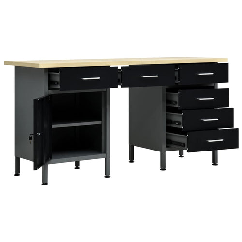 Arbeitstisch Schwarz 160 X 60 X 85 Cm Stahl