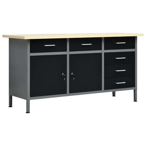 Arbeitstisch Schwarz 160 X 60 X 85 Cm Stahl