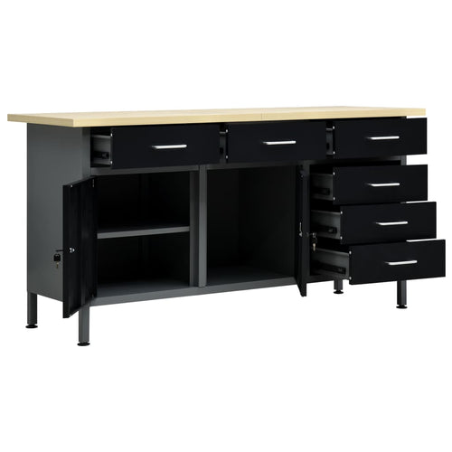 Arbeitstisch Schwarz 160 X 60 X 85 Cm Stahl