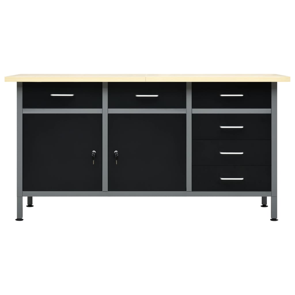 Arbeitstisch Schwarz 160 X 60 X 85 Cm Stahl