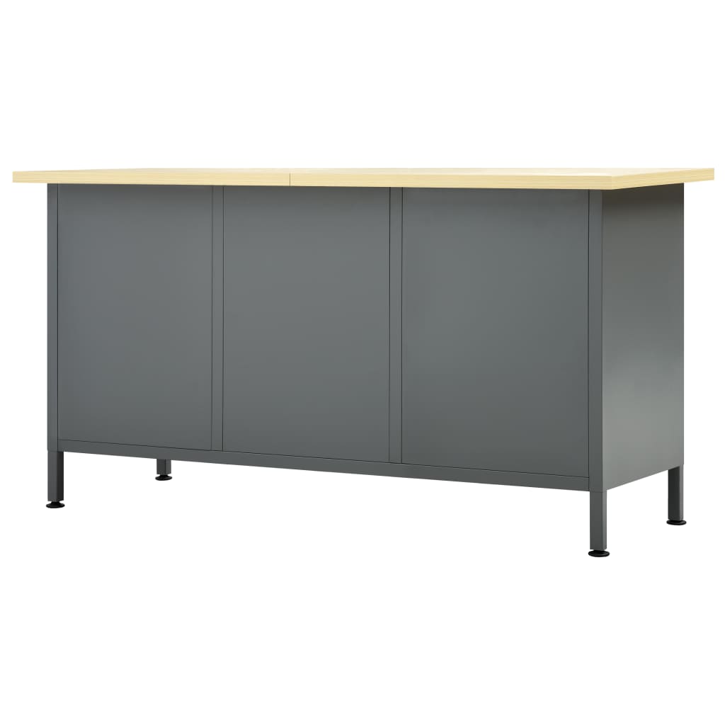 Arbeitstisch Schwarz 160 X 60 X 85 Cm Stahl