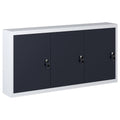 Wand-Werkzeugschrank Industriedesign Metall Grau Und Schwarz
