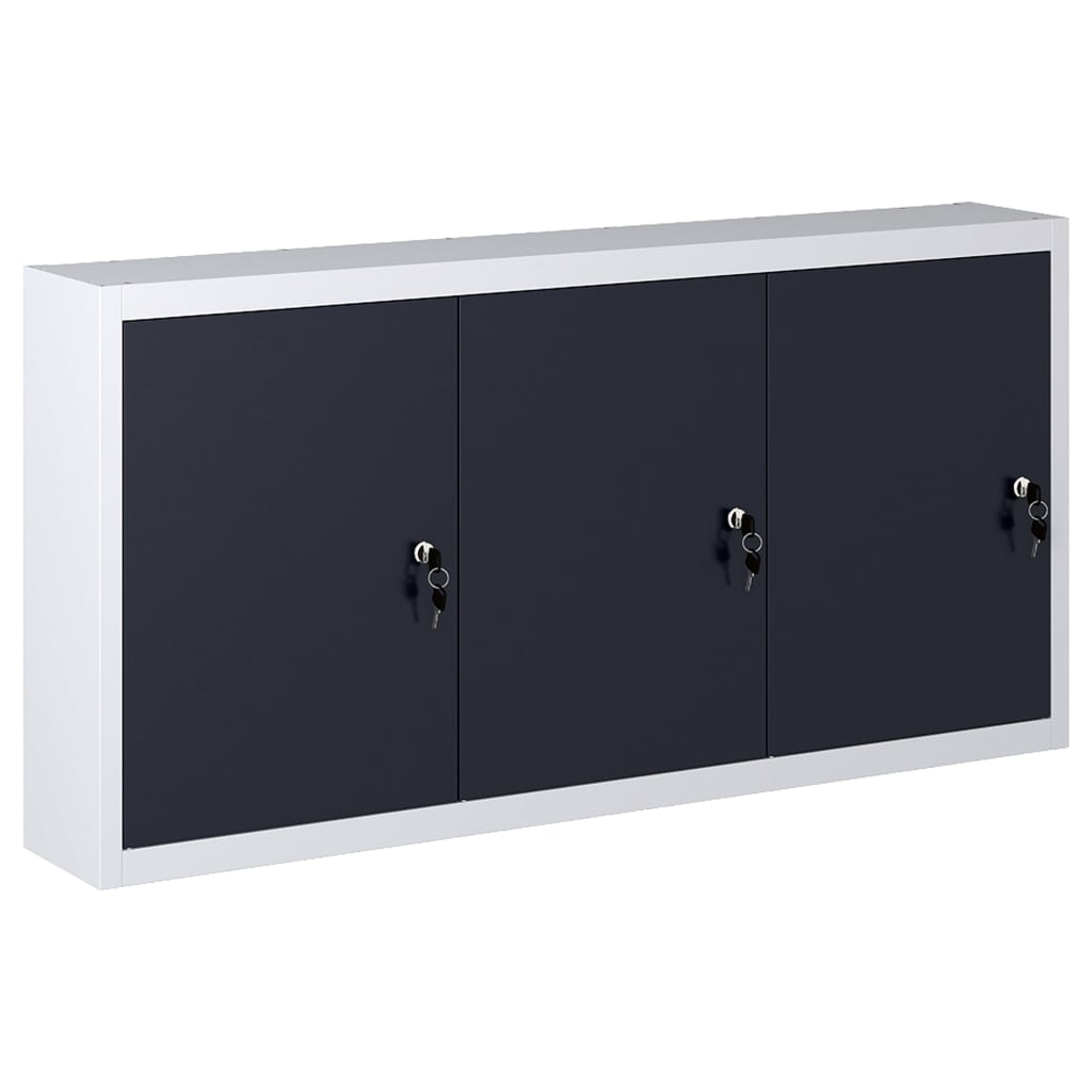 Wand-Werkzeugschrank Industriedesign Metall Grau Und Schwarz