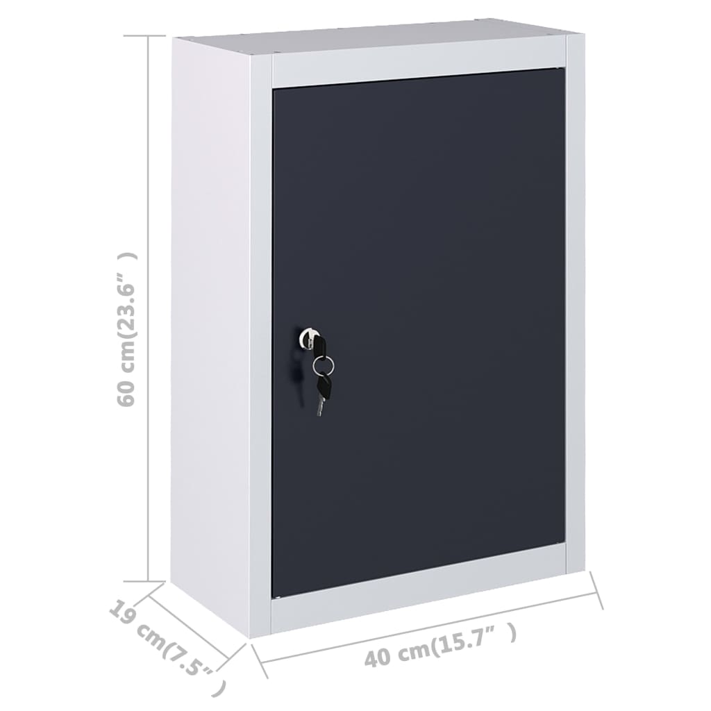 Wand-Werkzeugschrank Industriedesign Metall Grau Und Schwarz