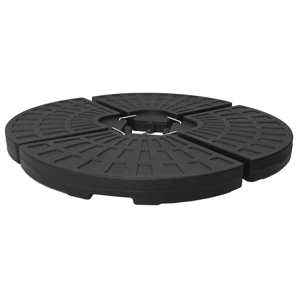 Sonnenschirmständer Fächerförmig 4 Stk. Schwarz