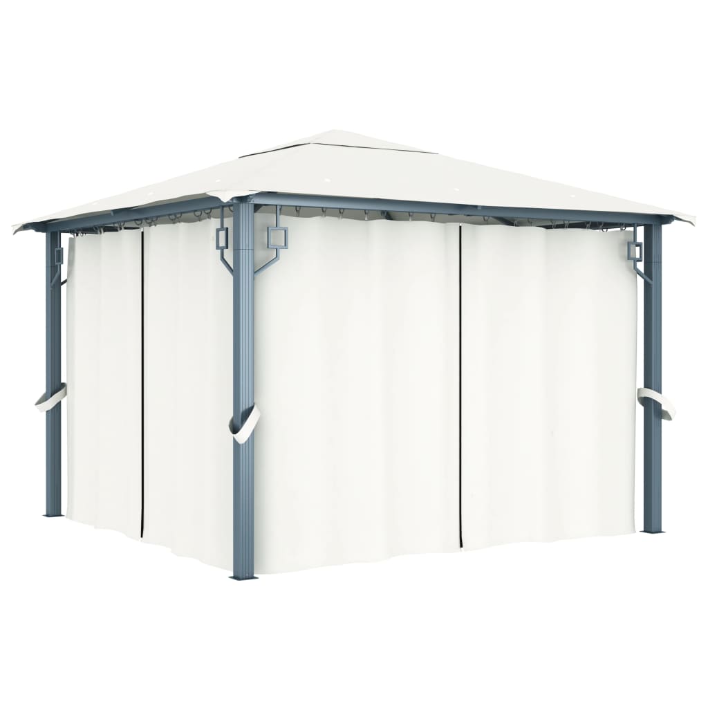 Pavillon Mit Vorhängen 300×300 Cm Aluminium