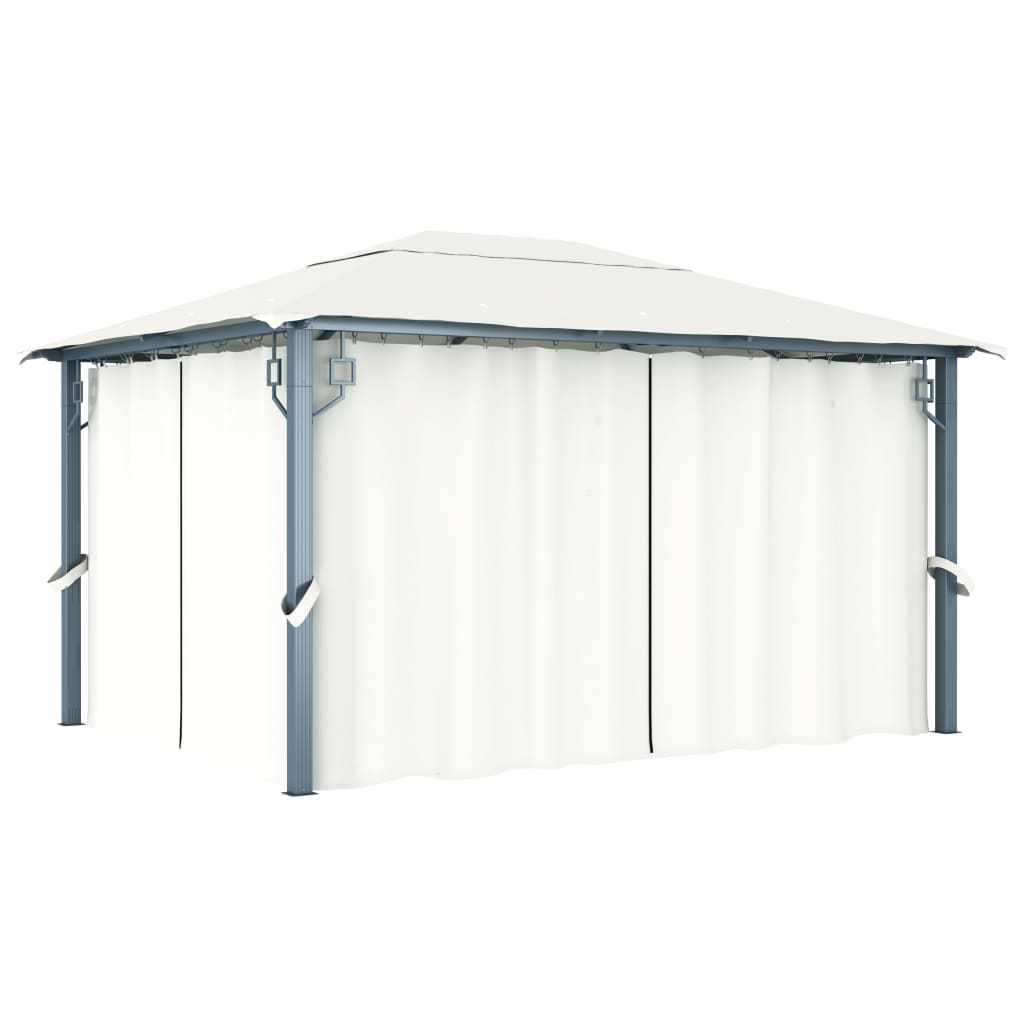 Pavillon Mit Vorhängen 300×300 Cm Aluminium