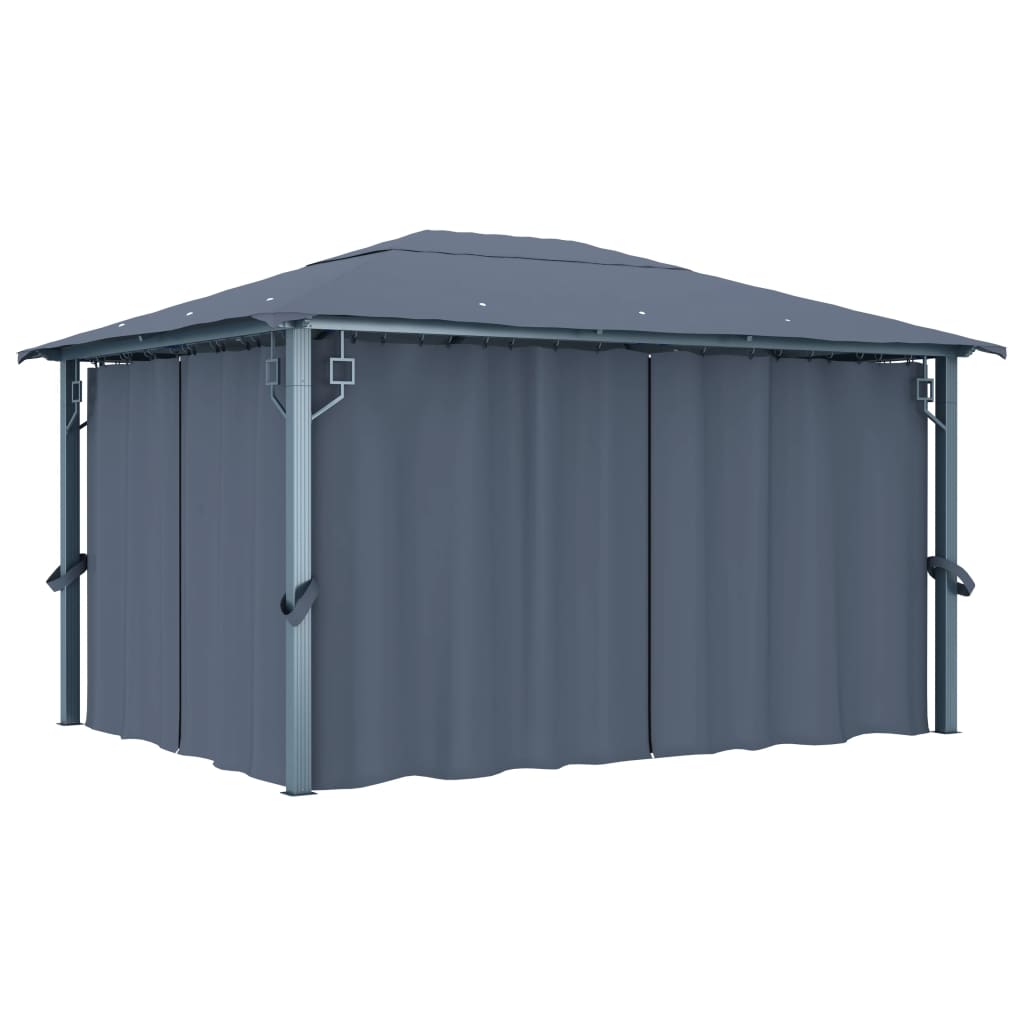 Pavillon Mit Vorhängen 300×300 Cm Aluminium