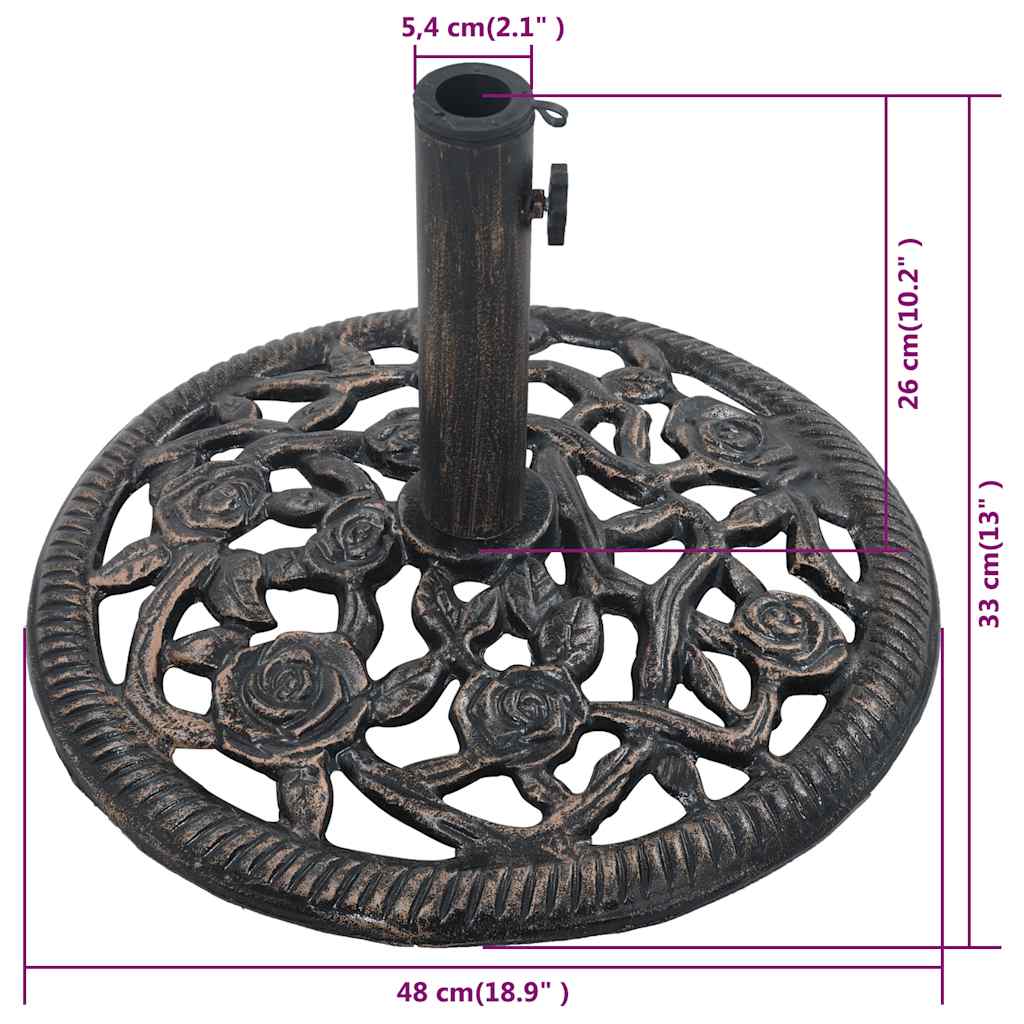 Sonnenschirmständer Bronze 12 Kg 48 Cm Gusseisen