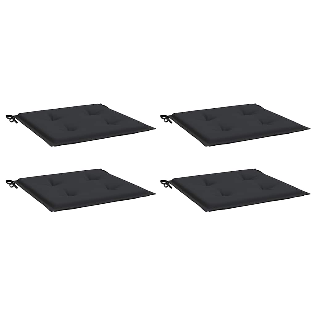 Gartenstuhl-Kissen 4 Stk. 40X40X3 Cm Oxford-Gewebe Schwarz