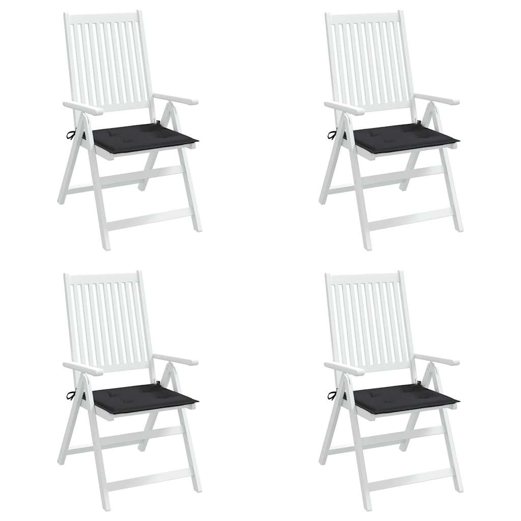 Gartenstuhl-Kissen 4 Stk. 40X40X3 Cm Oxford-Gewebe Schwarz
