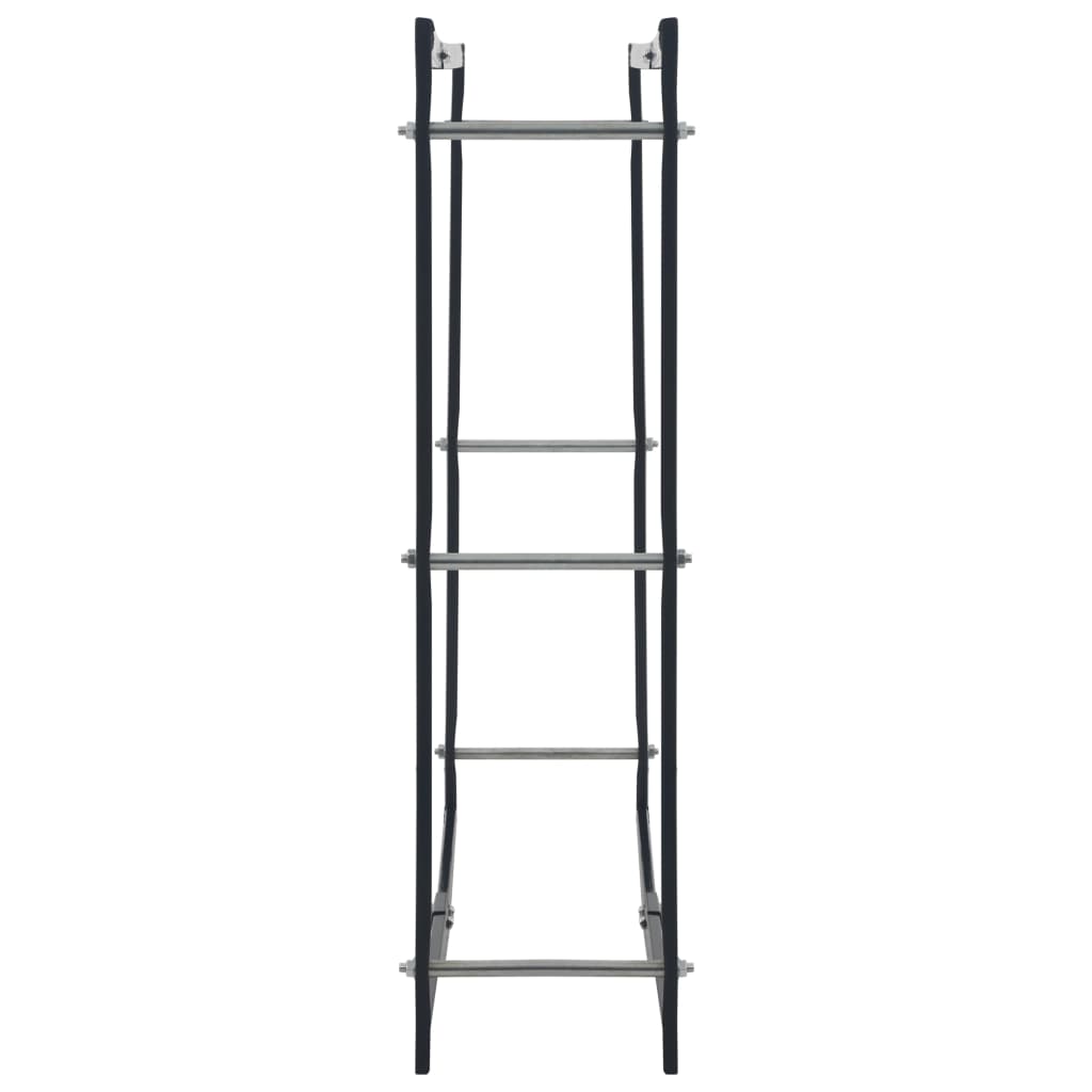 Brennholzregal Schwarz 100×25×100 Cm Stahl