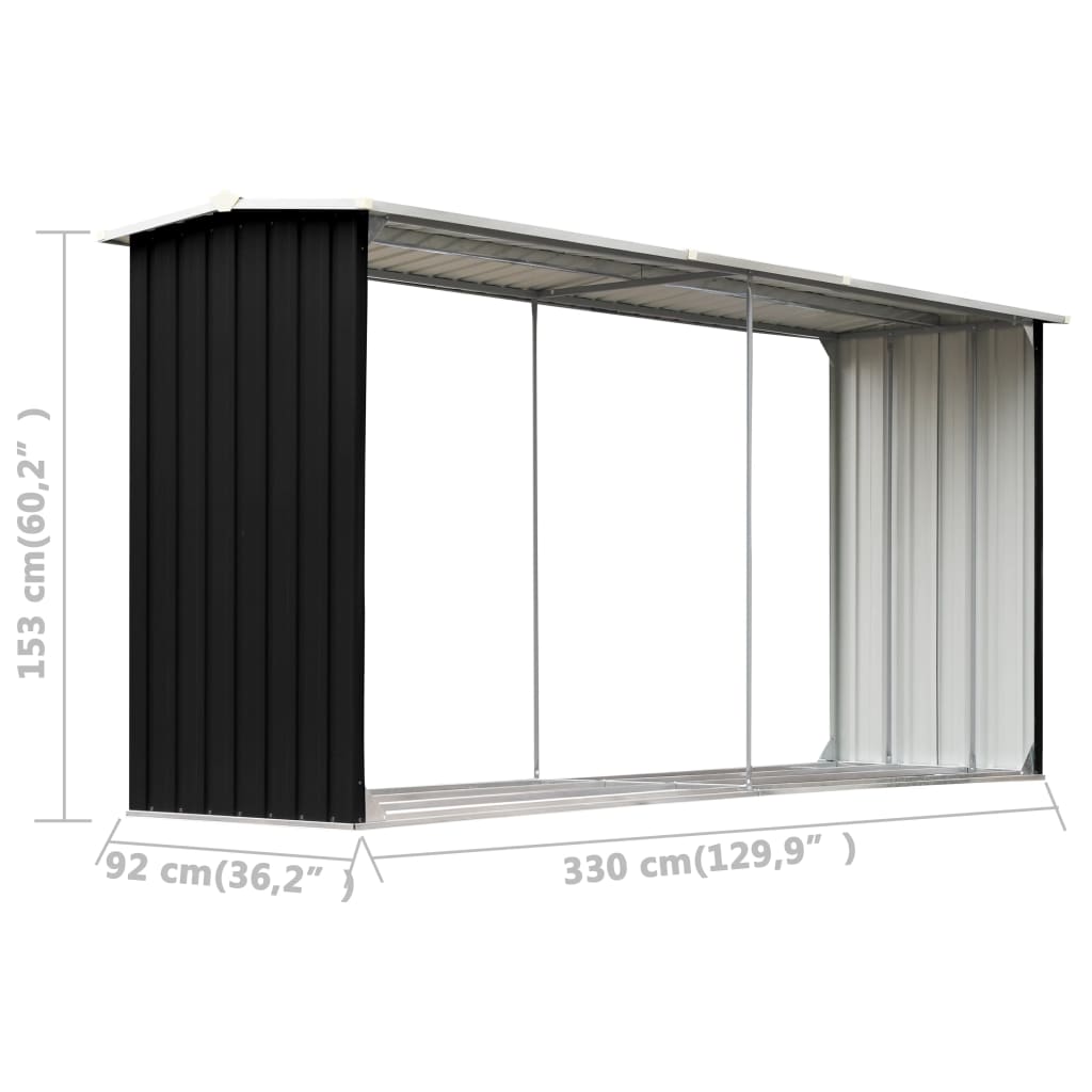 Brennholzlager Verzinkter Stahl 330 X 92 X 153 Cm