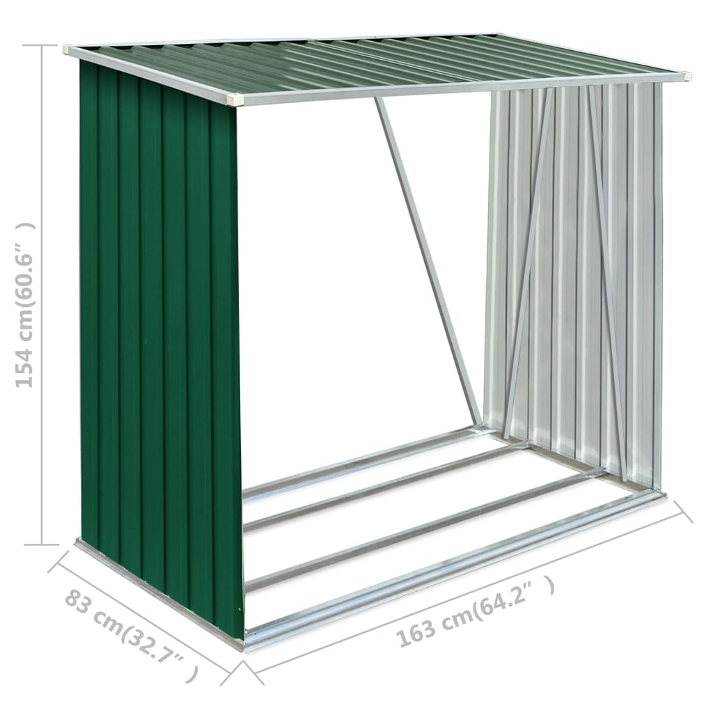Brennholzlager Verzinkter Stahl 163 X 83 X 154 Cm