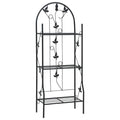 3-Stufiges Pflanzenregal Schwarz 52 X 28 X 128 Cm Eisen