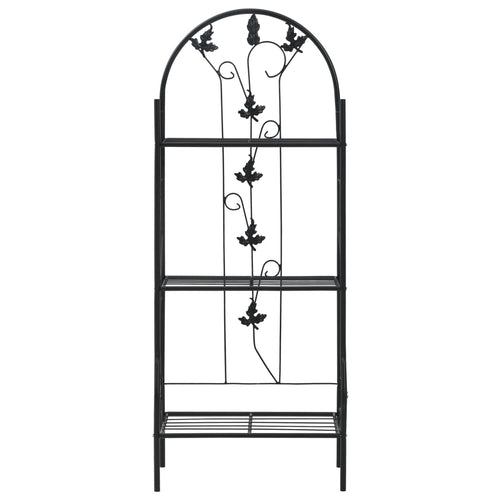 3-Stufiges Pflanzenregal Schwarz 52 X 28 X 128 Cm Eisen