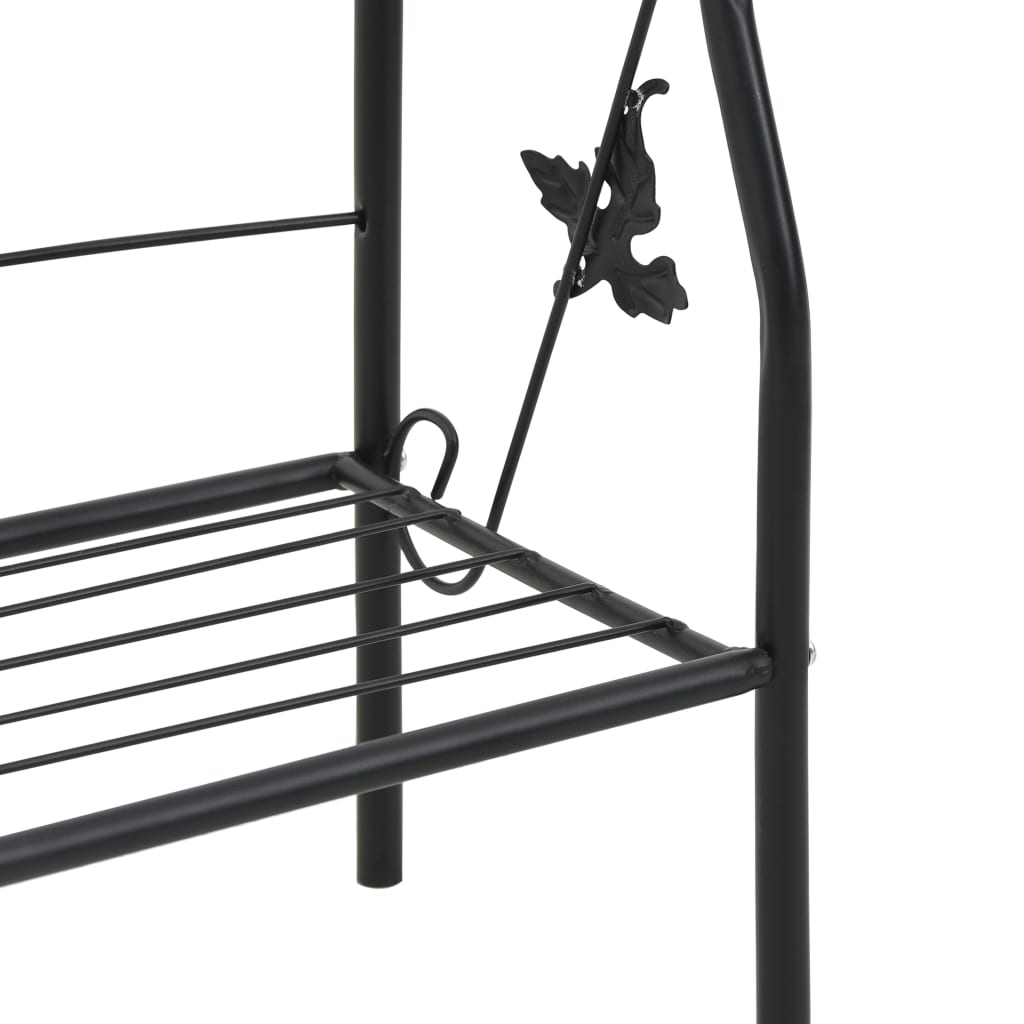 3-Stufiges Pflanzenregal Schwarz 52 X 28 X 128 Cm Eisen