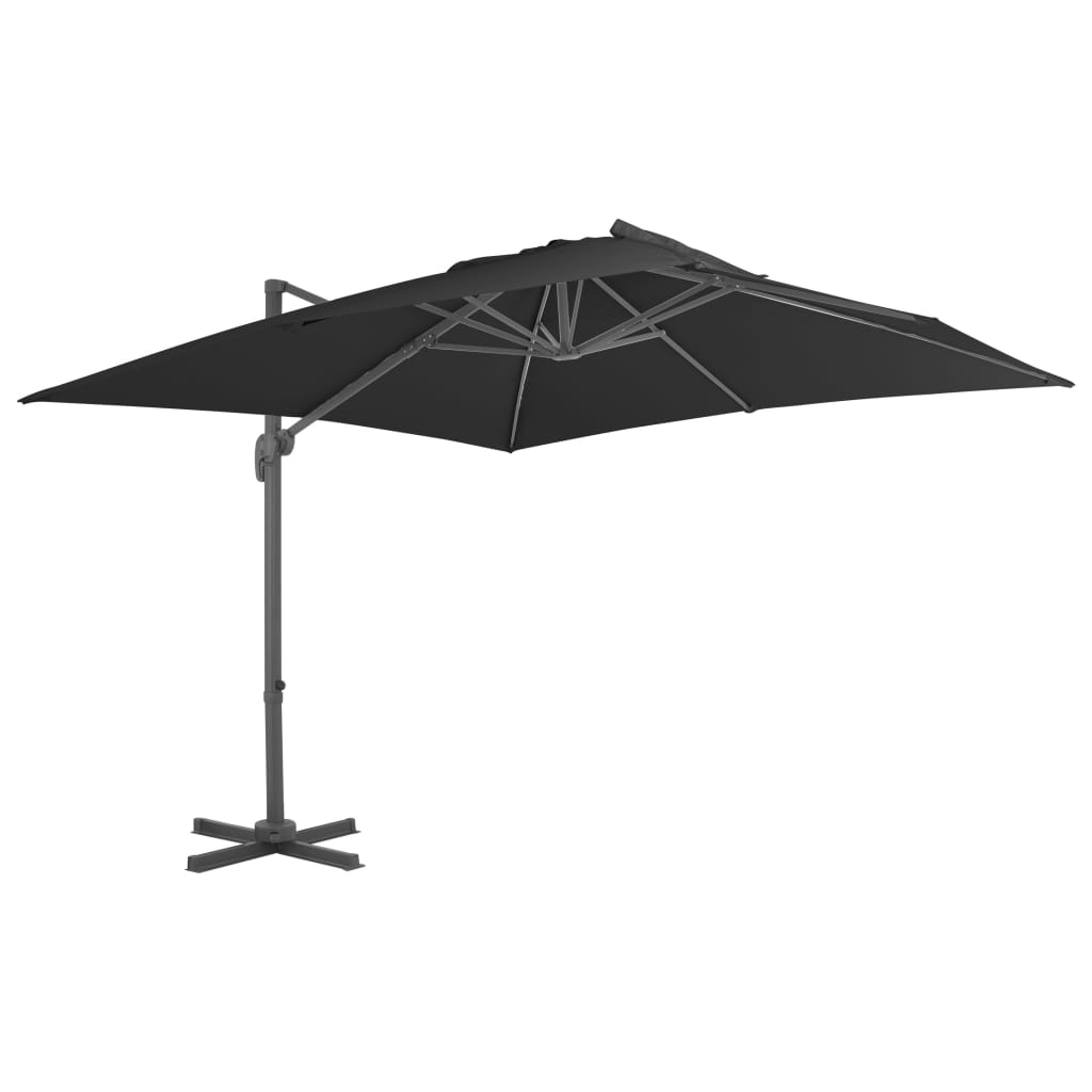 Ampelschirm Mit Aluminium-Mast 3X3 Cm Schwarz