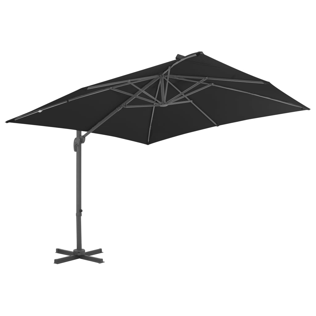 Ampelschirm Mit Aluminium-Mast 3X3 Cm Schwarz