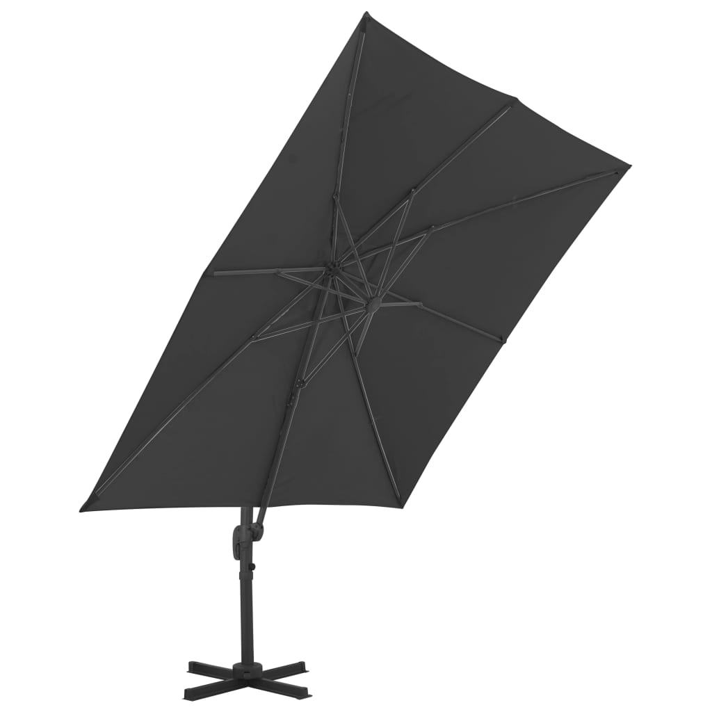 Ampelschirm Mit Aluminium-Mast 3X3 Cm Schwarz
